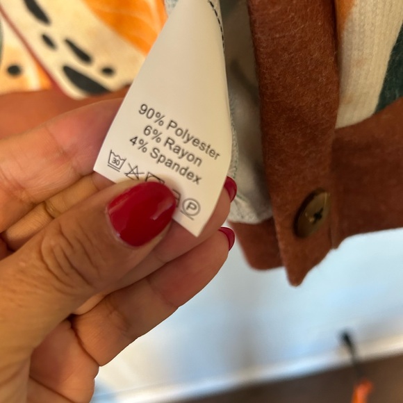 Vintage Teal Orange Print Cardigan, Statement Piece, Boho, Festival - Picture 5 of 8